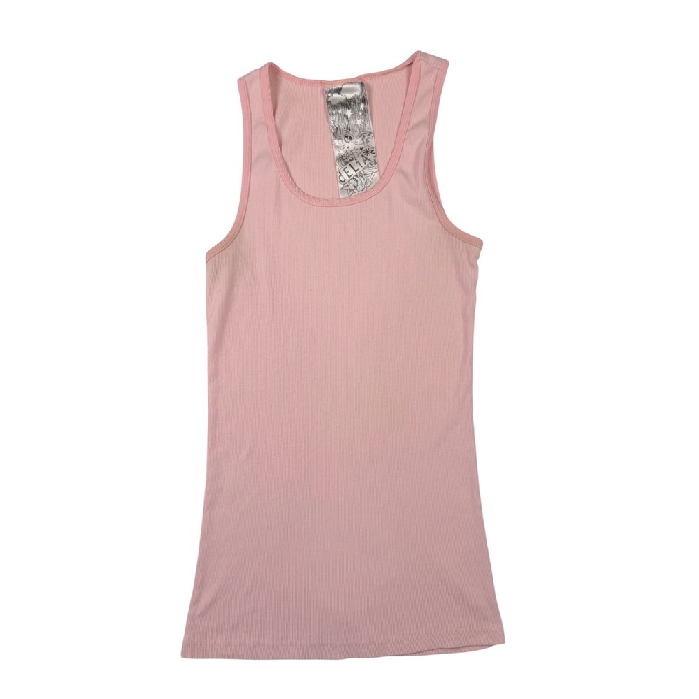 Delias Ribbed Tank Top Womens L‎ Pink Vintage Y2K 90s 1803000D